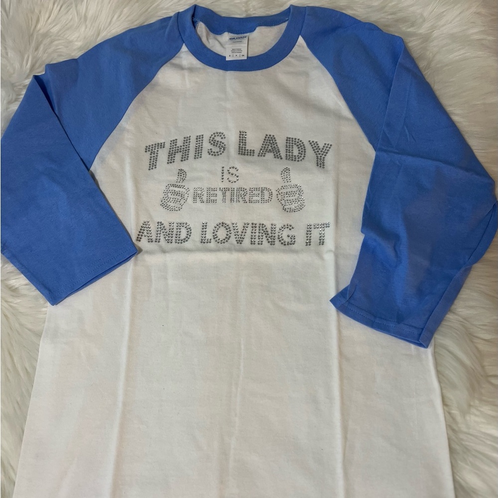 Brand New, Bling letters, 3/4 sleeve T-shirt, Size S
